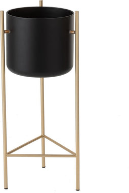 BLOEMPOTHOUDER+VT MET ZW/GD S (28x28x65cm)
