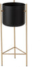 BLOEMPOTHOUDER+VT MET ZW/GD S (28x28x65cm)