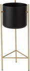BLOEMPOTHOUDER+VT MET ZW/GD S (28x28x65cm)