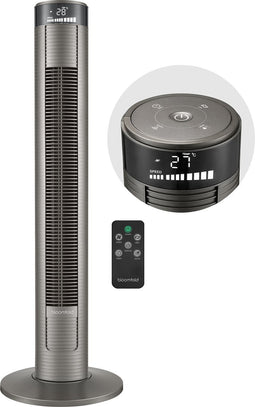 Bloomfold Toren Ventilator - 38 inches - Grijs - Afstandsbediening - Slaapstand - 12 uur Timer - Full Led Display