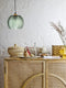 Bloomingville Hanglamp groen glas met motief