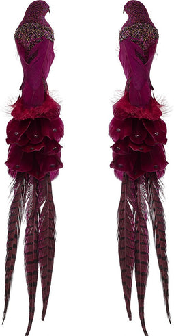 Bloomingville - Payton - Deco Vogel - Rood - Veer - 2St