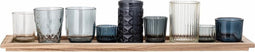 Bloomingville Sanga Tray w/Votive, Blue, Glass