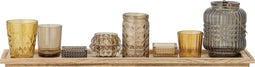 Bloomingville - Theelichthouder - Waxinelichthouder - Bruin - set van 9