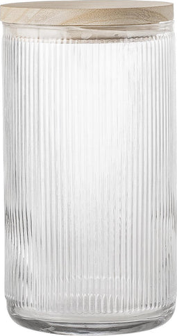 Bloomingville - Voorraadpot met deksel - Glas - 12xH21.5 cm