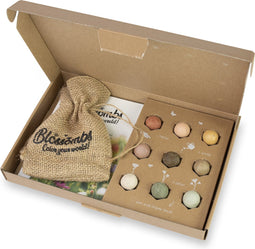 Blossombs Geschenkdoos groot (met 9 zaadbommetjes & bewaarzakje)