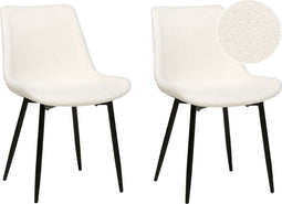 Set van 2 eetkamerstoelen AVILLA Bouclé Wit