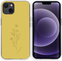iMoshion Hoesje Geschikt voor iPhone 13 Hoesje Siliconen - iMoshion Design hoesje - Groen / Floral Lime