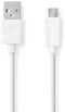 Nedis CCGB60600WT20 - USB A naar USB type-C Kabel - 60W Power Delivery - Wit 200cm