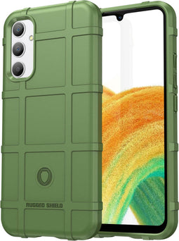 iMoshion Hoesje Geschikt voor Samsung Galaxy A34 (5G) Hoesje Siliconen - iMoshion Rugged Shield Backcover - Groen