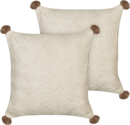OBERONIA - Sierkussen set van 2 - Beige - 45 x 45 cm - Katoen