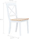 vidaXL - Eetkamerstoelen - 2 - st - massief - rubberwood - naturel - en - wit