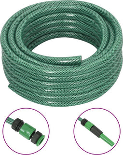 vidaXL - Tuinslang - met - koppelingsset - 0,5'' - 20 - m - PVC - groen