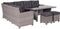 Blue bird lounge-diningset - 5-delig - links - grey - reflex black