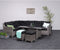 Blue bird lounge-diningset - 5-delig - links - grey - reflex black
