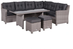 Blue bird lounge-diningset - 5-delig - rechts - grey - reflex black