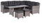 Blue bird lounge-diningset - 5-delig - rechts - grey - reflex black