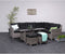 Blue bird lounge-diningset - 5-delig - rechts - grey - reflex black