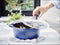 Blue Diamond, Braadpan met deksel – Keramische coating ingelegd met diamantdeeltjes - Ø24 cm – inhoud; 4,46 L - Blauw - Met GRATIS panbeschermer