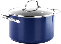 Blue Diamond – kookpan inclusief deksel – soeppan/braadpan – 22 cm – inhoud; 4,76 L – Blauw - Met panbeschermer