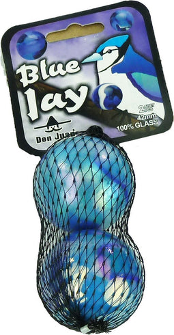 Blue Jay mega grote knikkers van dia 42 mm - 2x stuks - Speelgoed knikkers - Verzamel objecten - Knikkeren