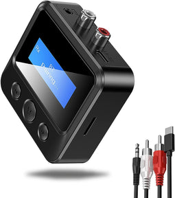Bluetooth-zender, 2-in-1 Bluetooth-zender-ontvanger met LCD-scherm, Bluetooth-audioadapter, TF-kaart