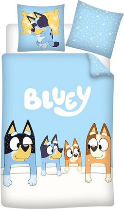 Bluey Dekbedovertrek, Goodnight - Eenpersoons - 140 x 200 + 65 x 65 cm - Polykatoen