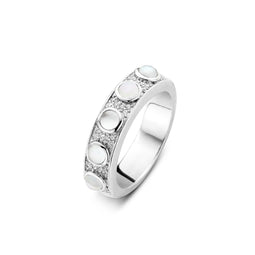 TI SENTO Ring 12132MW - Zilveren dames ring - Gerhodineerd - Maat 50