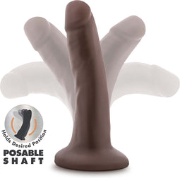 Blush Dildo Love Toy Dr. Skin Plus 5 Inch Posable Dildo Chocolate Bruin