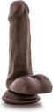 Blush Dildo Love Toy Dr. Skin Plus 6 Inch Posable Dildo With Balls Chocolate Bruin