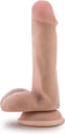Blush Dildo Love Toy Dr. Skin Plus 6 Inch Posable Dildo With Balls Vanilla beige