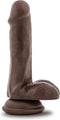 Blush Dildo Love Toy Dr. Skin Plus 6 Inch Posable Dildo With Balls Chocolate Bruin