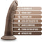 Blush Dildo Love Toy Dr. Skin Plus 7 Inch Posable Dildo Chocolate Bruin