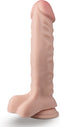 Blush Dildo Love Toy Dr. Skin Plus 9 Inch Posable Dildo With Balls Vanilla beige