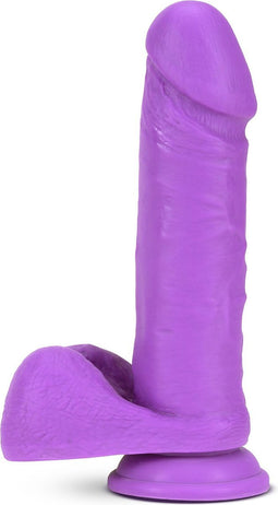 Blush Dildo Love Toy NEO ELITE 8INCH COCK WITH BALLS NEON Paars