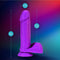 Blush Dildo Love Toy NEO ELITE 8INCH COCK WITH BALLS NEON Paars