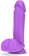 Blush Dildo Love Toy NEO ELITE 8INCH COCK WITH BALLS NEON Paars