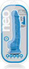 Blush - Neon dildo met scrotum 19 cm dual density - Blauw