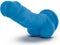 Blush - Neon dildo met scrotum 19 cm dual density - Blauw
