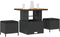 vidaXL - 3-delige - tuinset - met - kussens - - - zwart - poly - riet - en - acacia
