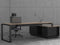 Directiebureau Cube Hoekcombinatie incl ladenblok met 3 laden. Met zwevend blad. Uitvoering links.