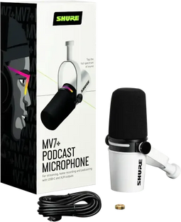 Shure MV7+ - Microfoon - XLR/USB - 55 dB - 20 - 20 kHz - Wit