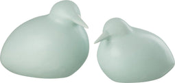 J-Line figuur Vogels Dolomiet - kunststof - groenblauw - 2 stuks