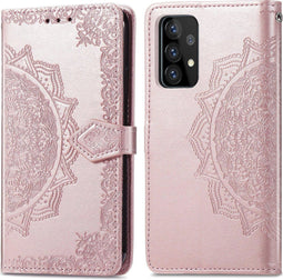 iMoshion Hoesje Geschikt voor Samsung Galaxy A72 Hoesje Met Pasjeshouder - iMoshion Mandala Bookcase - Rosé Goud