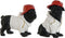 Decoratieve figuren Home ESPRIT Wit Zwart Rood Hond 25 x 12 x 21 cm (2 Stuks)