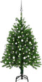 vidaXL - Kunstkerstboom - met - verlichting - en - kerstballen - 120 - cm - groen