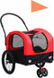 vidaXL - Fietstrailer - en - kinderwagen - 2-in-1 - rood - en - zwart