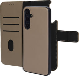 Mobiparts Galaxy A35 - 2 in 1 Wallet Case - Echt leer met uitneembare backcover - Taupe (2024)