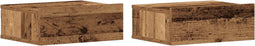 vidaXL - Nachtkastjes - 2 - st - zwevend - 40x32x15 - cm - bewerkt - hout - oud - hout