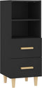 vidaXL - Dressoir - 34,5x34x90 - cm - bewerkt - hout - zwart